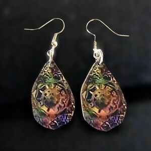 ⭐️ 5 for $25 Bohemian Wood Abstract Teardrop Hoop Fashion Earrings